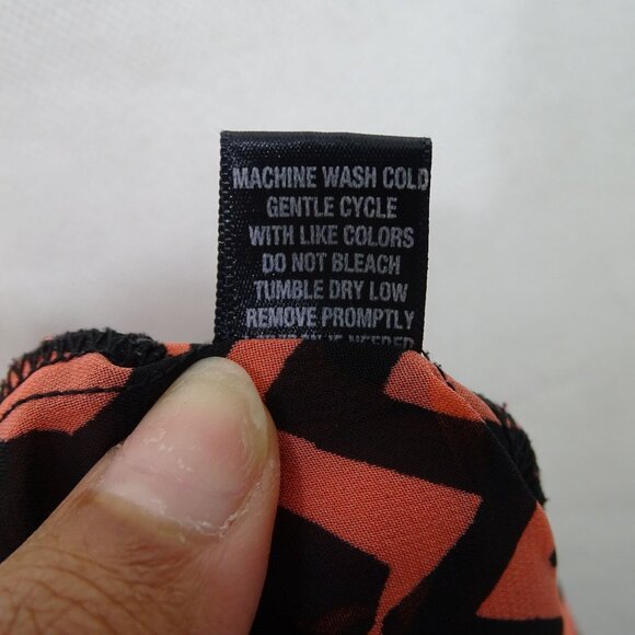 Wishful Park Sleeveless Chevron Sheer Tie Front Button up Top Women Size L Black - Picture 8 of 10